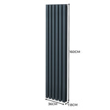 Oval Column Radiator – 1600mm x 360mm – Anthracite Grey - Used - Acceptable