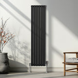 Oval Column Radiator – 1600mm x 360mm – Black - Used - Good