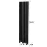 Oval Column Radiator – 1600mm x 360mm – Black - Used - Acceptable