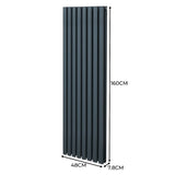 Oval Column Radiator – 1600mm x 480mm – Anthracite Grey - Used - Very Good