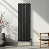 Oval Column Radiator – 1600mm x 480mm – Black - Used - Acceptable