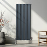 Oval Column Radiator – 1600mm x 600mm – Anthracite Grey - Used - Good