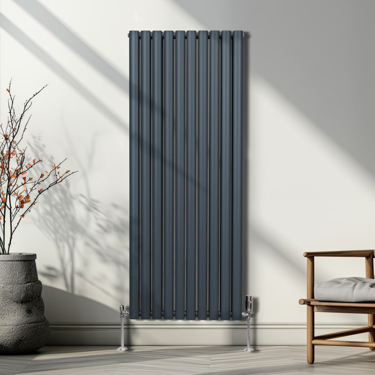 Oval Column Radiator – 1600mm x 600mm – Anthracite Grey - Used - Very Good