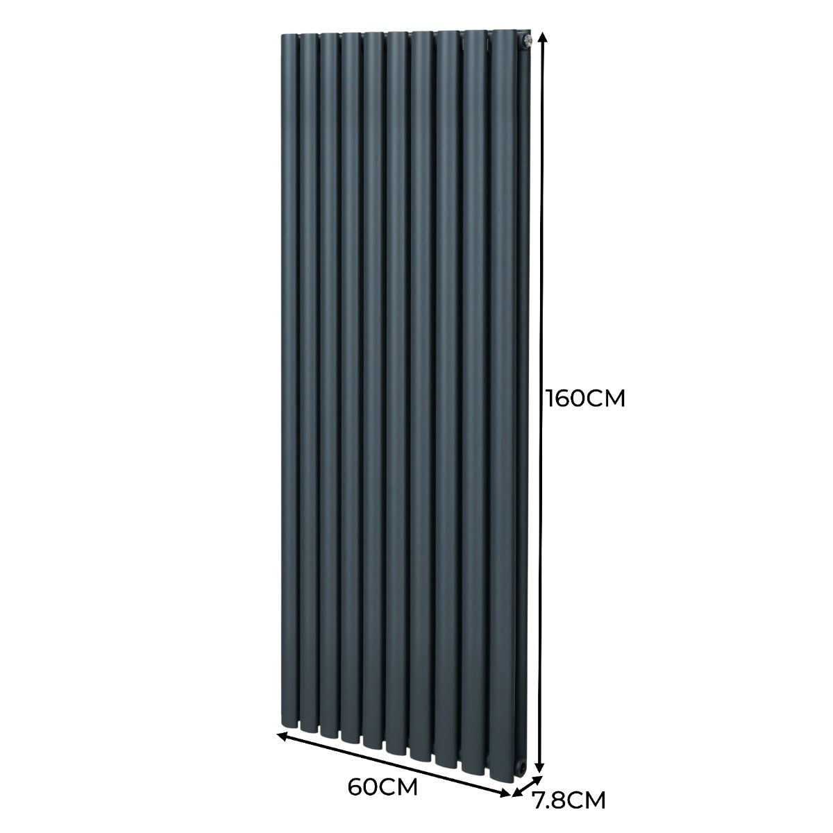 Oval Column Radiator – 1600mm x 600mm – Anthracite Grey - Used - Good