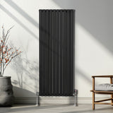 Oval Column Radiator – 1600mm x 600mm – Black - Used - Good