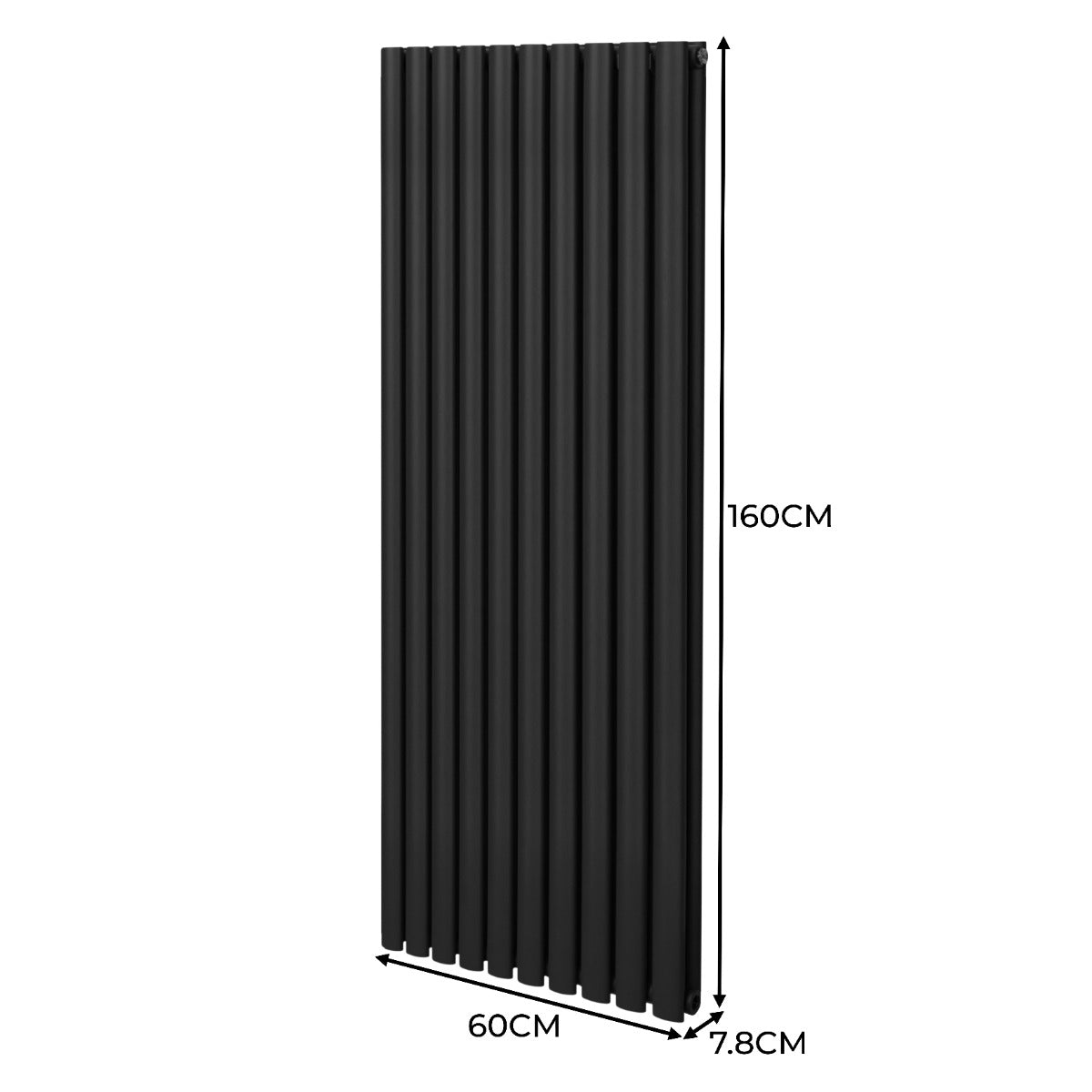 Oval Column Radiator – 1600mm x 600mm – Black - Used - Good