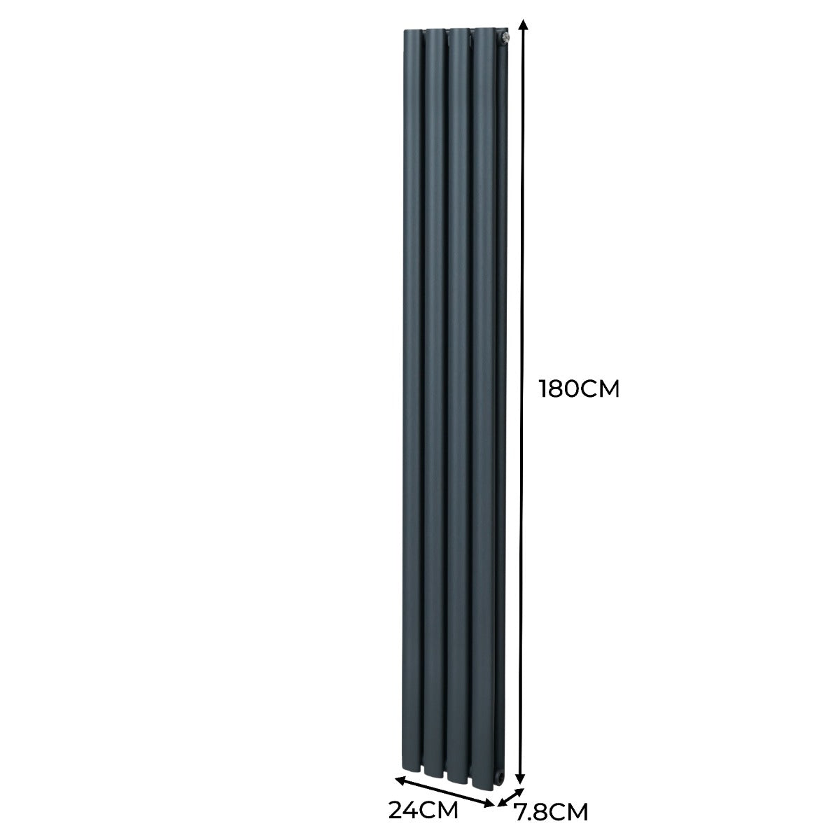 Oval Column Radiator – 1800mm x 240mm – Anthracite Grey - Used - Acceptable
