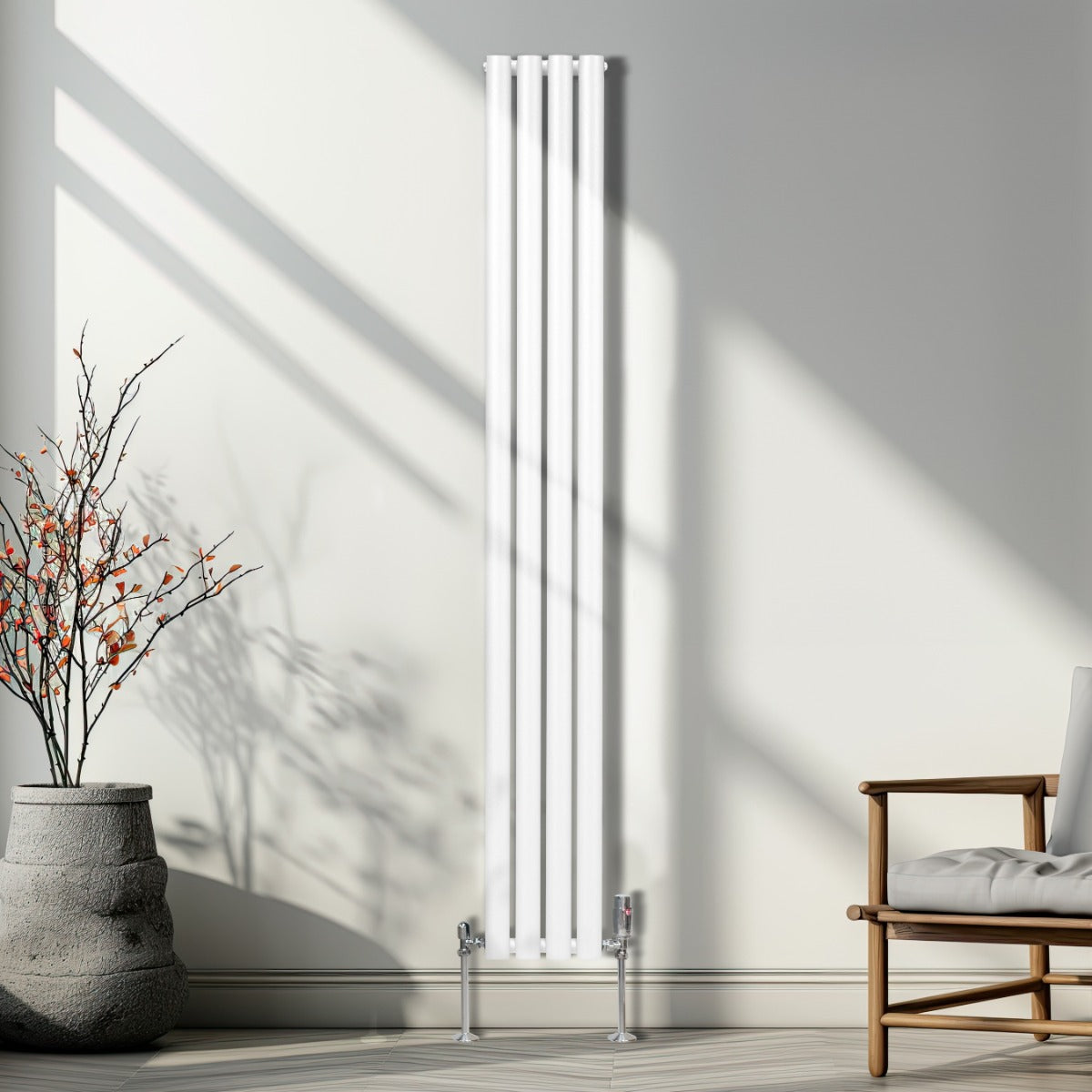 Oval Column Radiator – 1800mm x 240mm – White - Used - Good