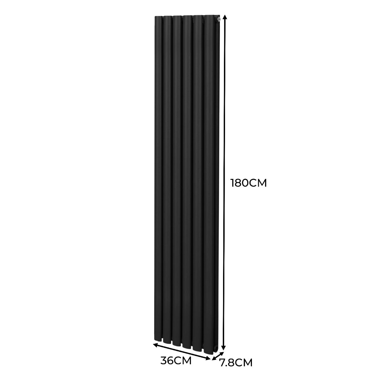 Oval Column Radiator – 1800mm x 360mm – Black - Used - Acceptable