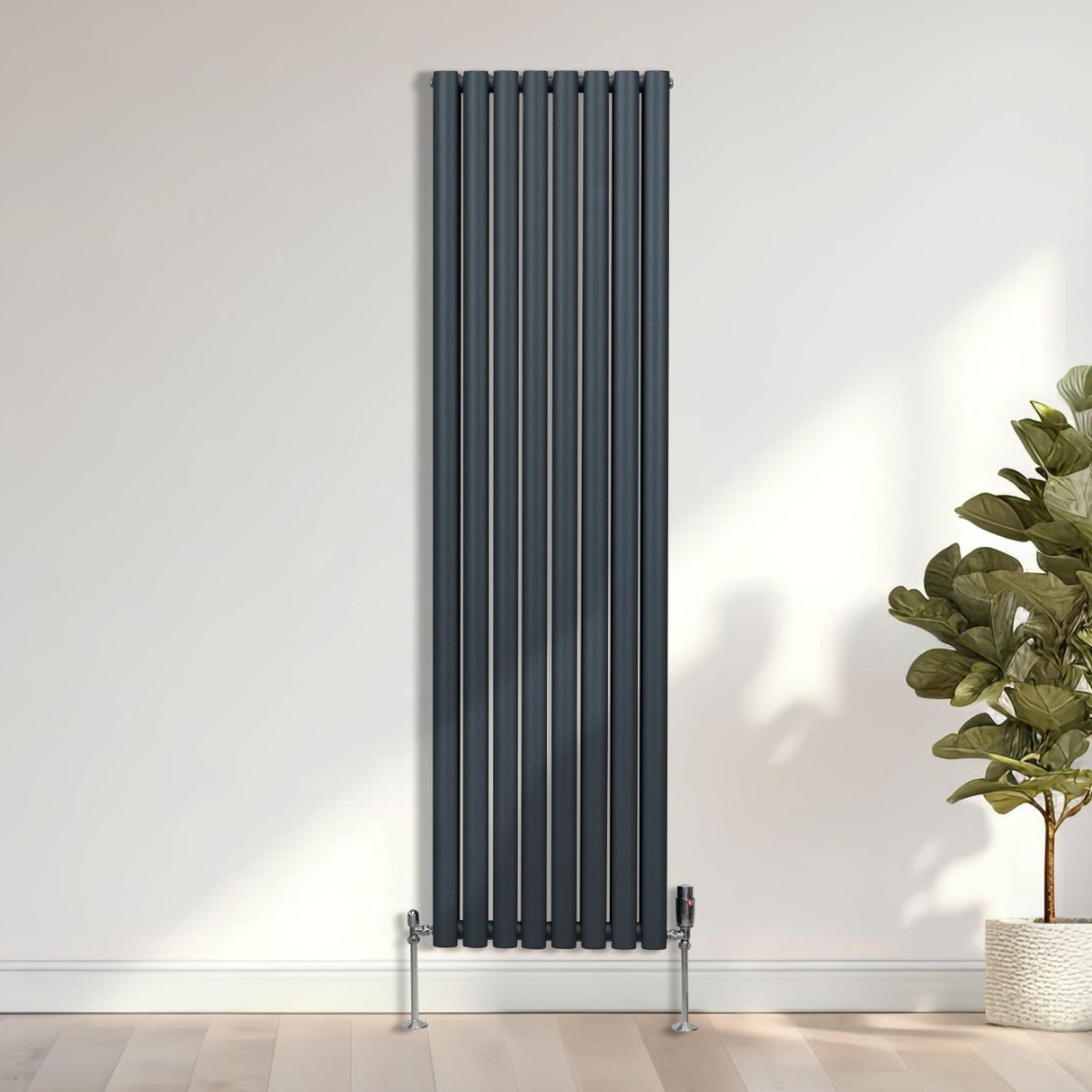 Oval Column Radiator – 1800mm x 480mm – Anthracite Grey - Used - Acceptable
