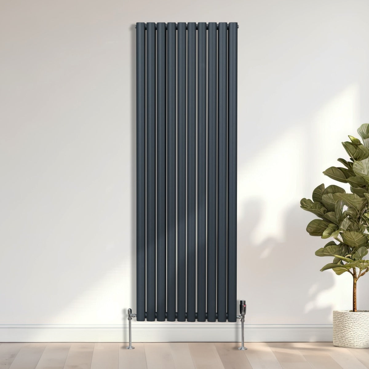 Oval Column Radiator – 1800mm x 600mm – Anthracite Grey - Used - Very Good
