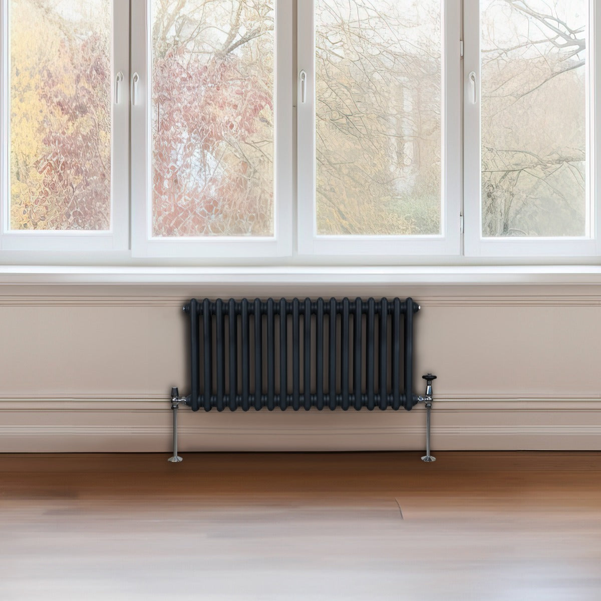Traditional 2 Column Radiator - 300 x 832mm - Anthracite Grey - Used - Good