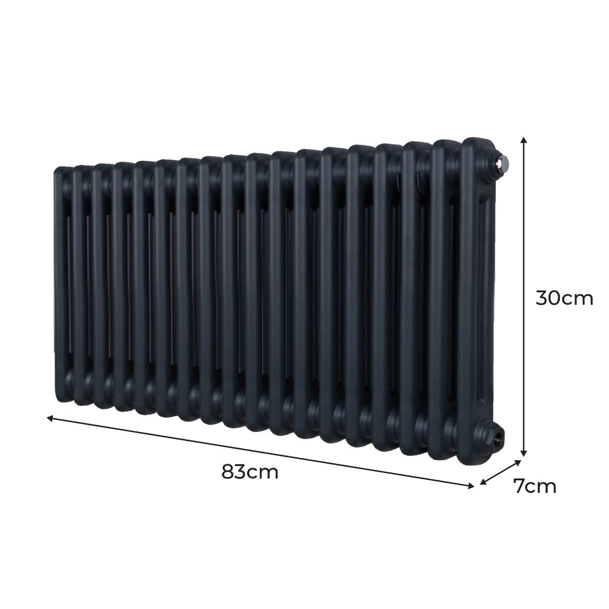 Traditional 2 Column Radiator - 300 x 832mm - Anthracite Grey - Used - Good