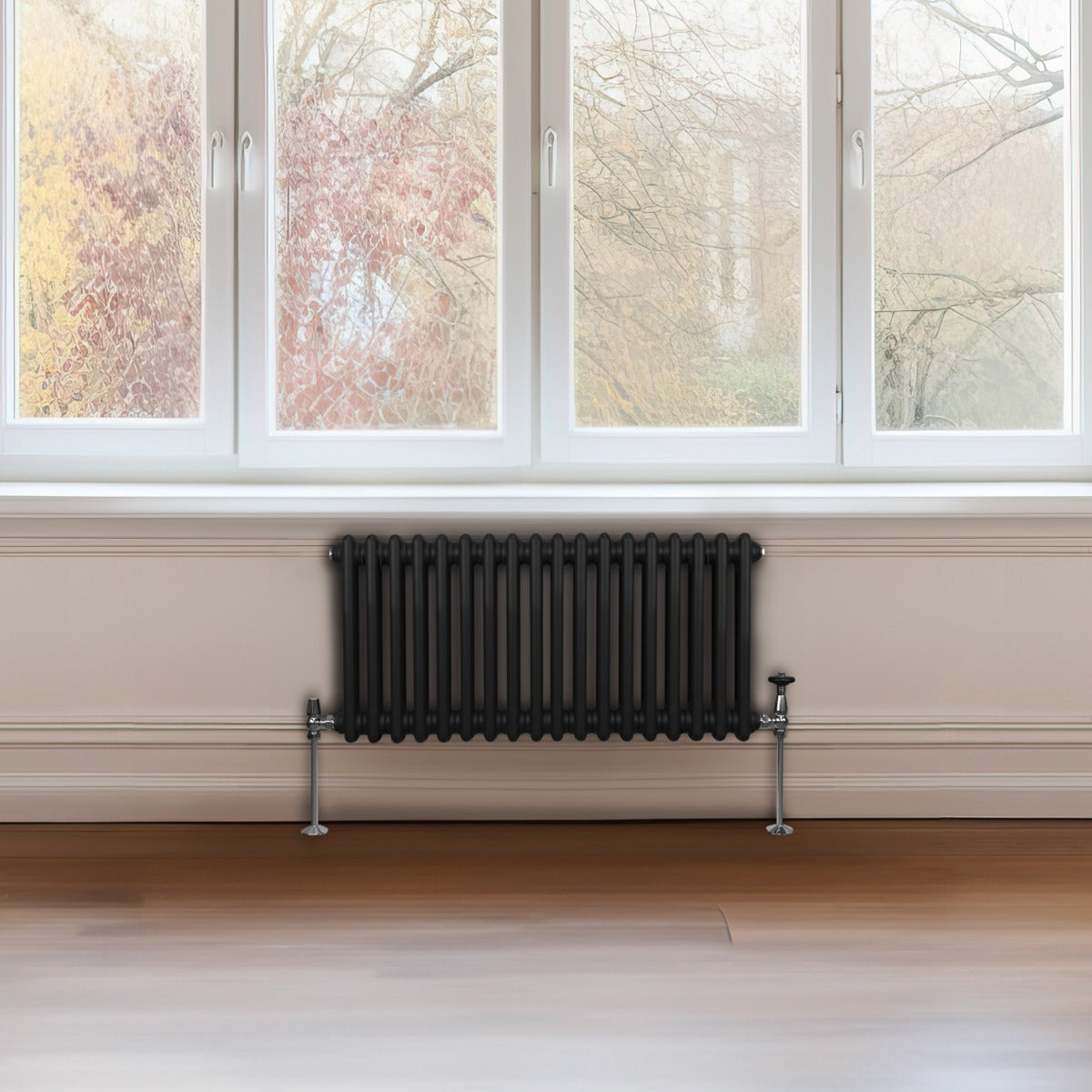 Traditional 2 Column Radiator - 300 x 832mm - Black - Used - Acceptable