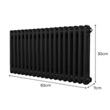 Traditional 2 Column Radiator - 300 x 832mm - Black - Used - Very Good