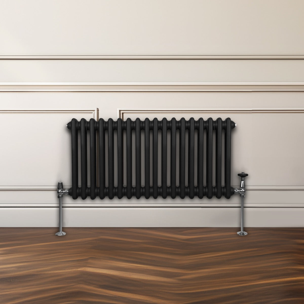 Traditional 2 Column Radiator - 300 x 832mm - Black - Used - Very Good