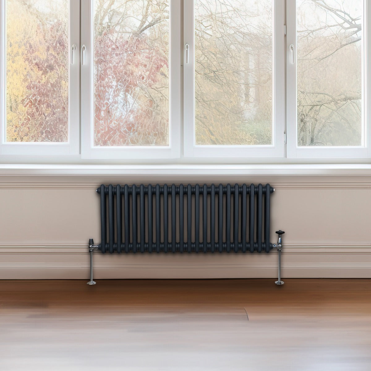 Traditional 2 Column Radiator - 300 x 1012mm - Anthracite Grey - Used - Acceptable