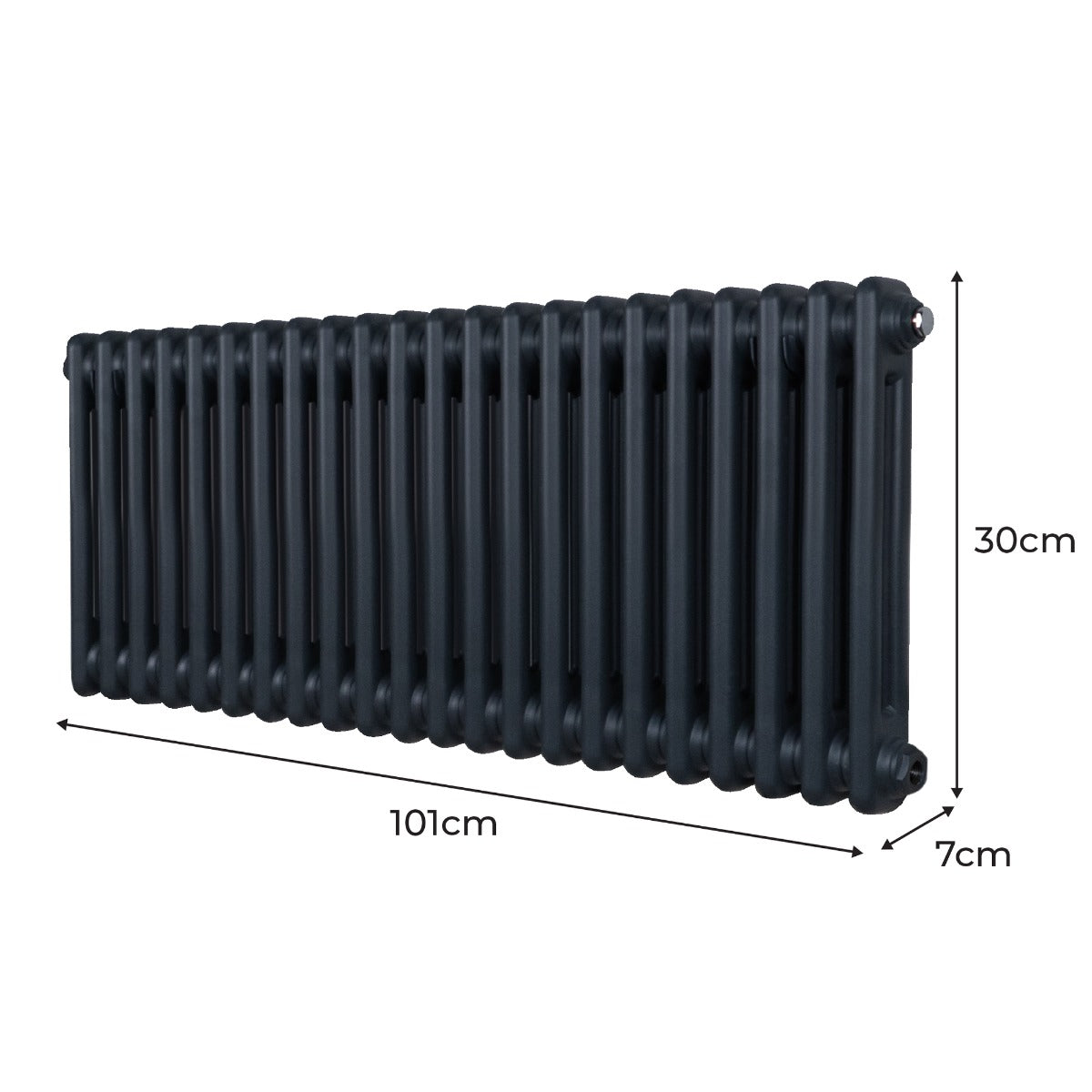 Traditional 2 Column Radiator - 300 x 1012mm - Anthracite Grey - Used - Good