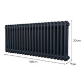 Traditional 2 Column Radiator - 300 x 1012mm - Anthracite Grey - Used - Good