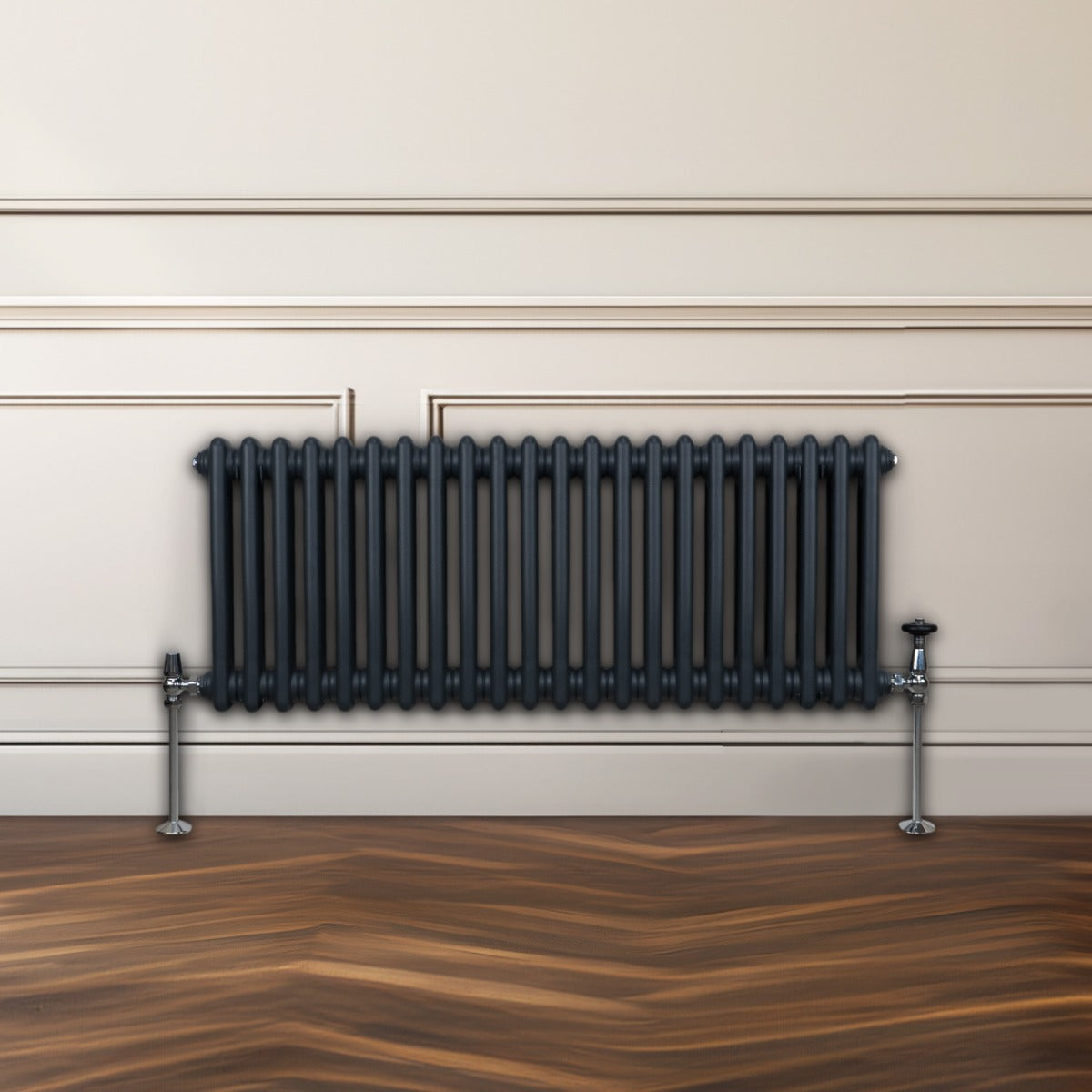 Traditional 2 Column Radiator - 300 x 1012mm - Anthracite Grey - Used - Good