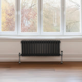 Traditional 2 Column Radiator - 300 x 1012mm - Black - Used - Good