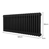 Traditional 2 Column Radiator - 300 x 1012mm - Black - Used - Acceptable