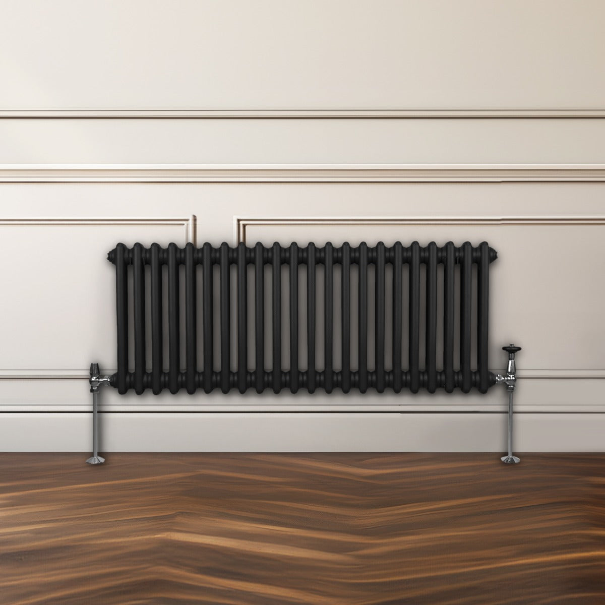 Traditional 2 Column Radiator - 300 x 1012mm - Black - Used - Good