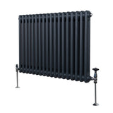 Traditional 2 Column Radiator - 600 x 832mm - Anthracite Grey - Used - Acceptable