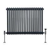 Traditional 2 Column Radiator - 600 x 832mm - Anthracite Grey - Used - Acceptable