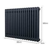 Traditional 2 Column Radiator - 600 x 832mm - Anthracite Grey - Used - Acceptable