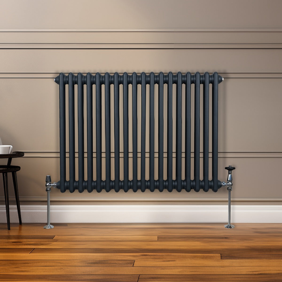 Traditional 2 Column Radiator - 600 x 832mm - Anthracite Grey - Used - Acceptable