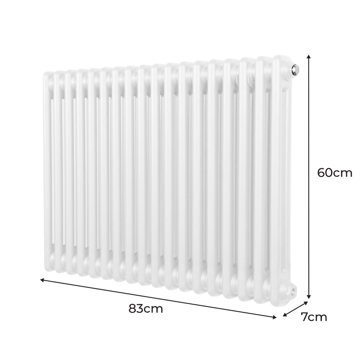 Traditional 2 Column Radiator - 600 x 832mm - White - Like New