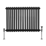 Traditional 2 Column Radiator - 600 x 832mm - Black - Used - Good