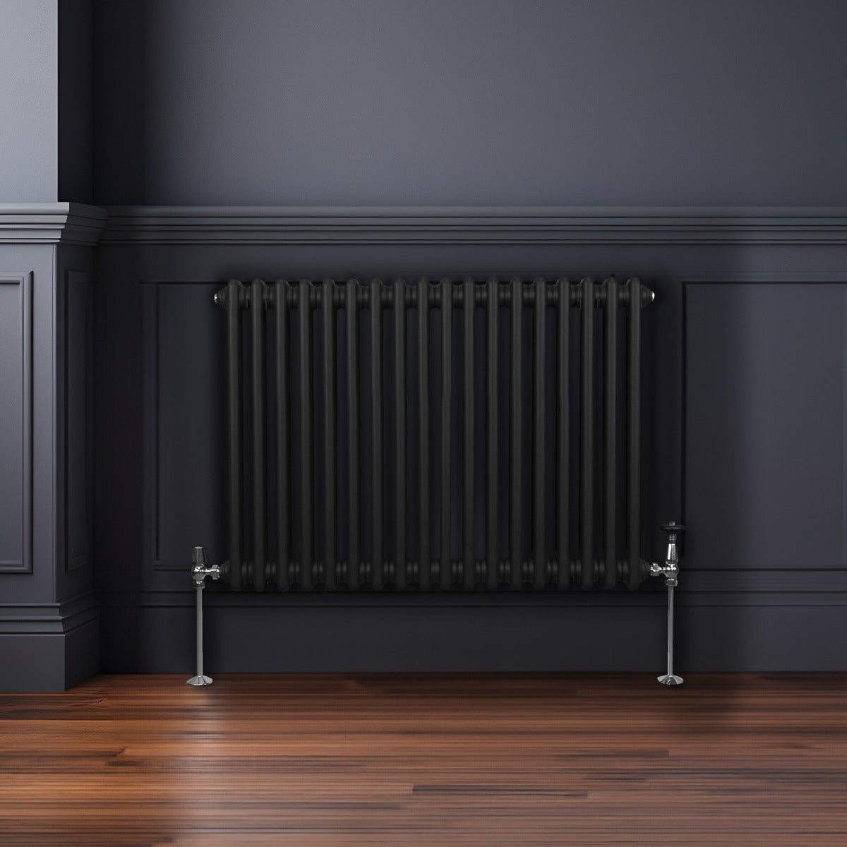 Traditional 2 Column Radiator - 600 x 832mm - Black - Used - Acceptable