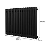 Traditional 2 Column Radiator - 600 x 832mm - Black - Used - Very Good