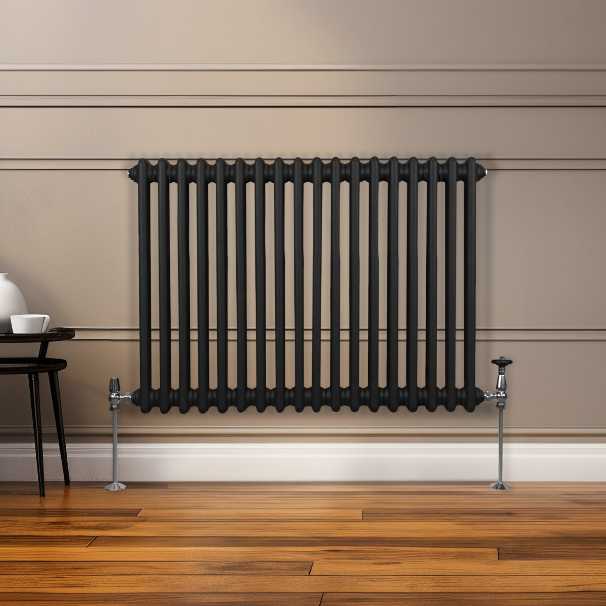 Traditional 2 Column Radiator - 600 x 832mm - Black - Used - Acceptable