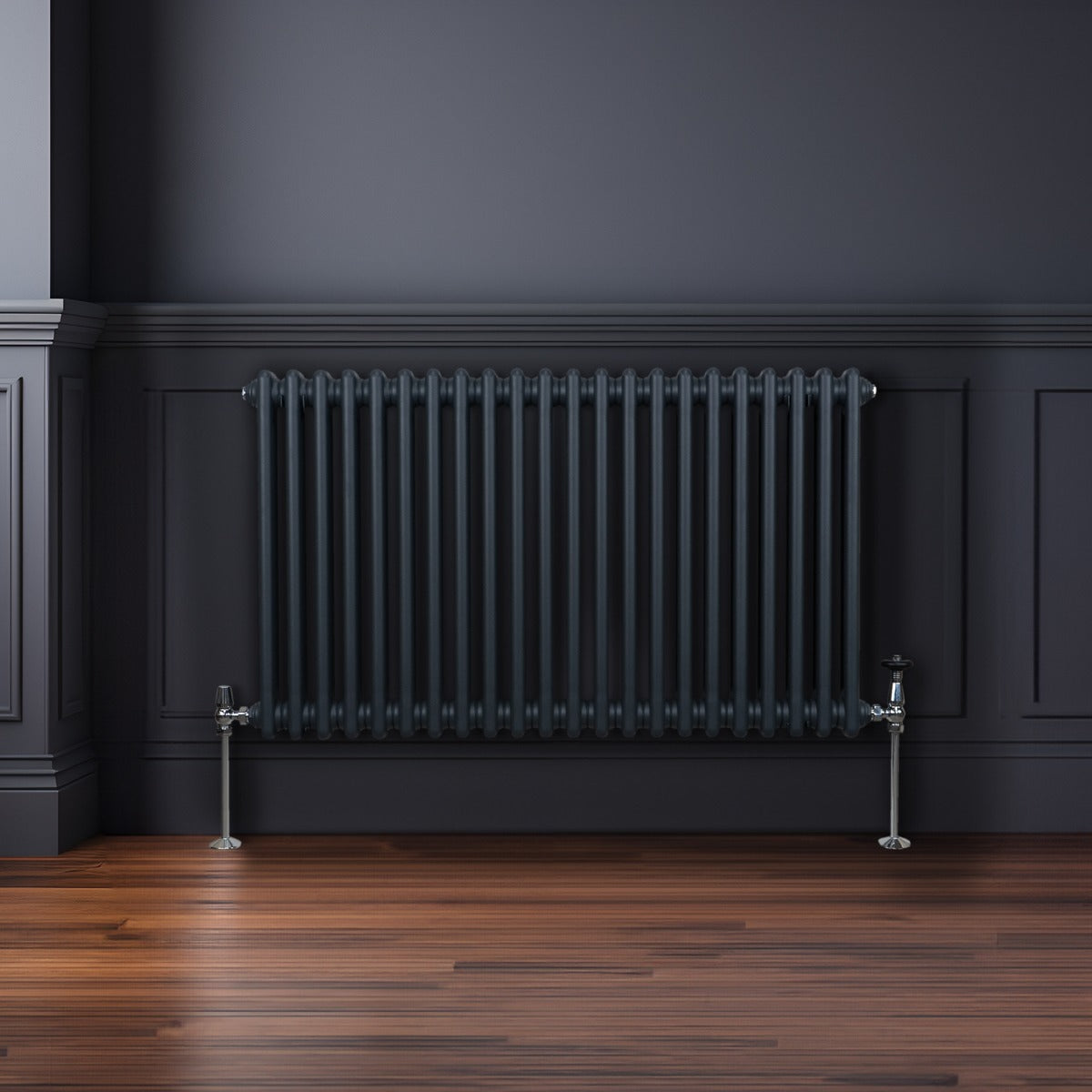 Traditional 2 Column Radiator - 600 x 1012mm - Anthracite Grey - Like New