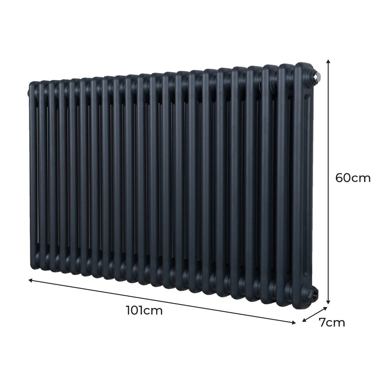 Traditional 2 Column Radiator - 600 x 1012mm - Anthracite Grey - Like New