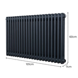 Traditional 2 Column Radiator - 600 x 1012mm - Anthracite Grey - Like New