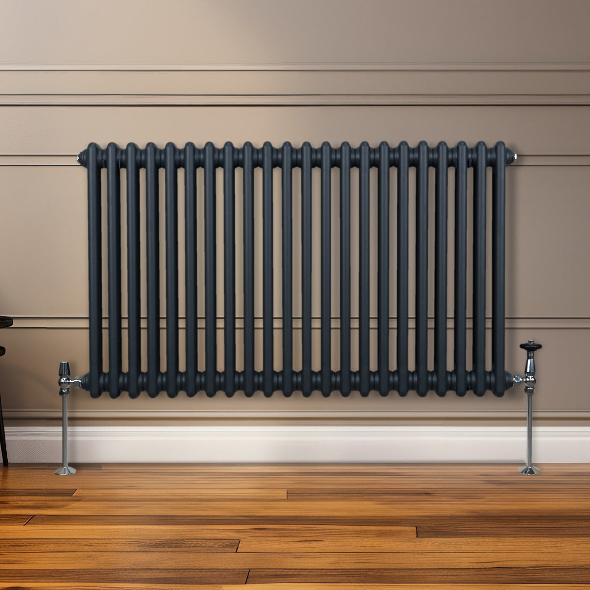 Traditional 2 Column Radiator - 600 x 1012mm - Anthracite Grey - Like New