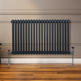 Traditional 2 Column Radiator - 600 x 1012mm - Anthracite Grey - Like New