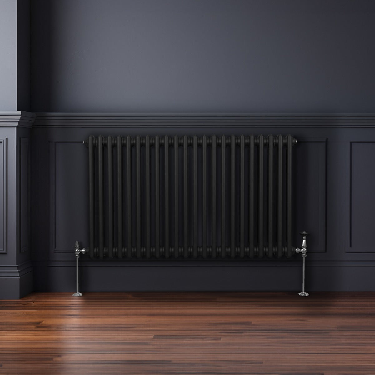 Traditional 2 Column Radiator - 600 x 1012mm - Black - Used - Good