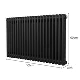 Traditional 2 Column Radiator - 600 x 1012mm - Black - Used - Good