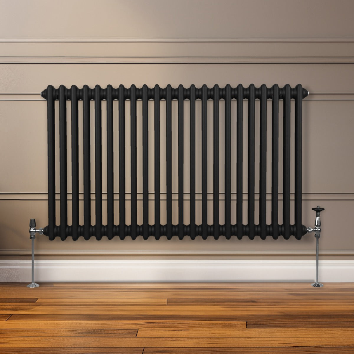 Traditional 2 Column Radiator - 600 x 1012mm - Black - Used - Good