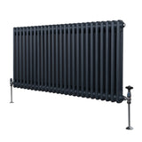 Traditional 2 Column Radiator - 600 x 1192mm - Anthracite Grey - Like New