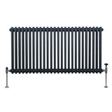 Traditional 2 Column Radiator - 600 x 1192mm - Anthracite Grey - Like New