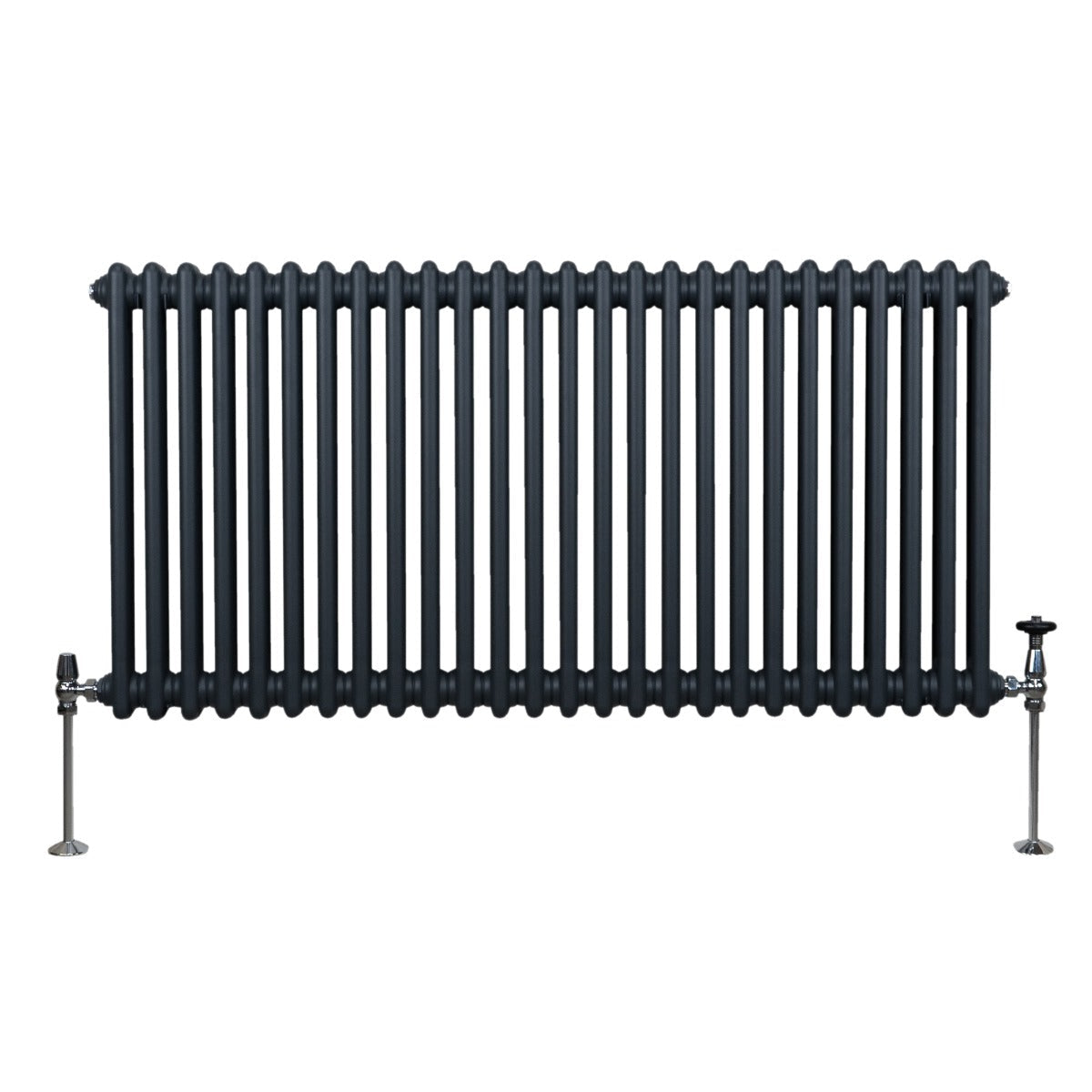 Traditional 2 Column Radiator - 600 x 1192mm - Anthracite Grey - Used - Good
