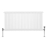 Traditional 2 Column Radiator - 600 x 1192mm - White - Used - Good