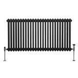 Traditional 2 Column Radiator - 600 x 1192mm - Black - Used - Acceptable