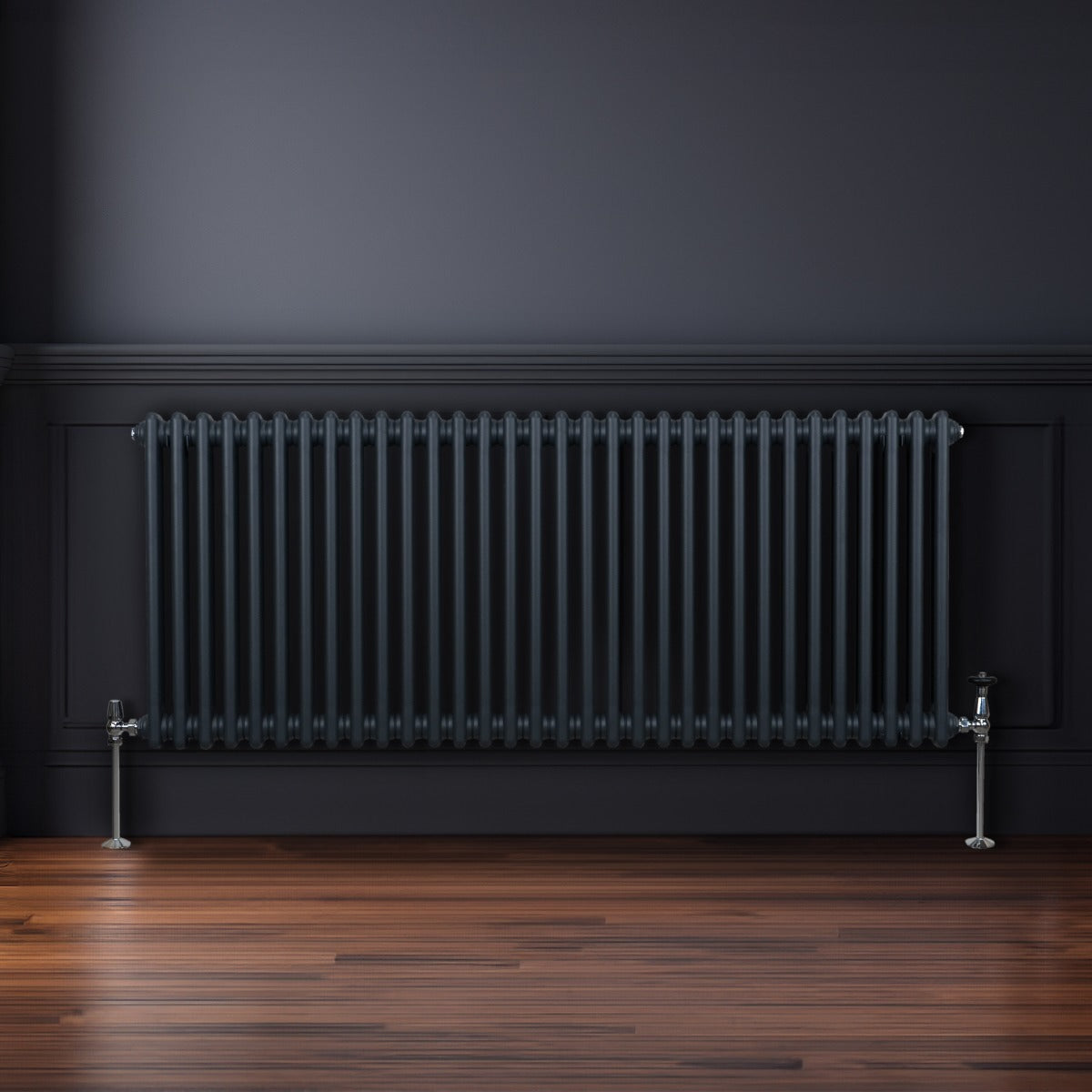 Traditional 2 Column Radiator - 600 x 1462mm - Anthracite Grey - Like New